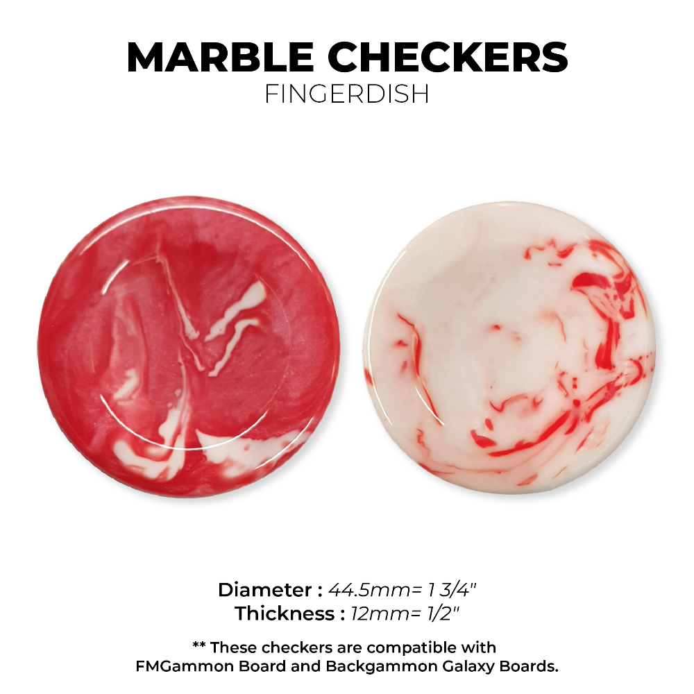 Marble CHECKERS Set - Red